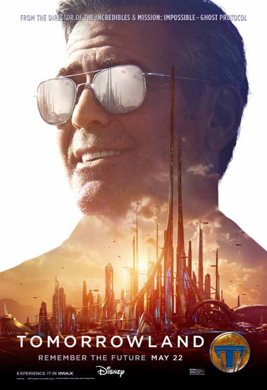 <strong>George Clooney</strong> sur une affiche de <em>Tomorrowland</em>